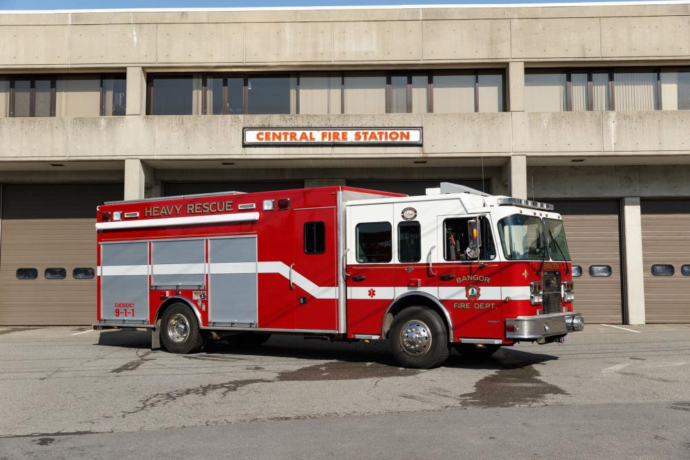 Heavy Rescue 1 in Front of Central Fire Station